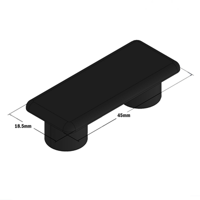 60-050-1 MODULAR SOLUTIONS POLYAMIDE PART END CAP 45MM X 18.5MM BLACK